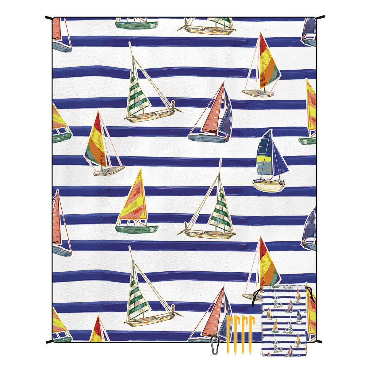 Polyester moisture-proof outdoor picnic mat 180x220cm with fashion personality design, suitable for beach camping group use