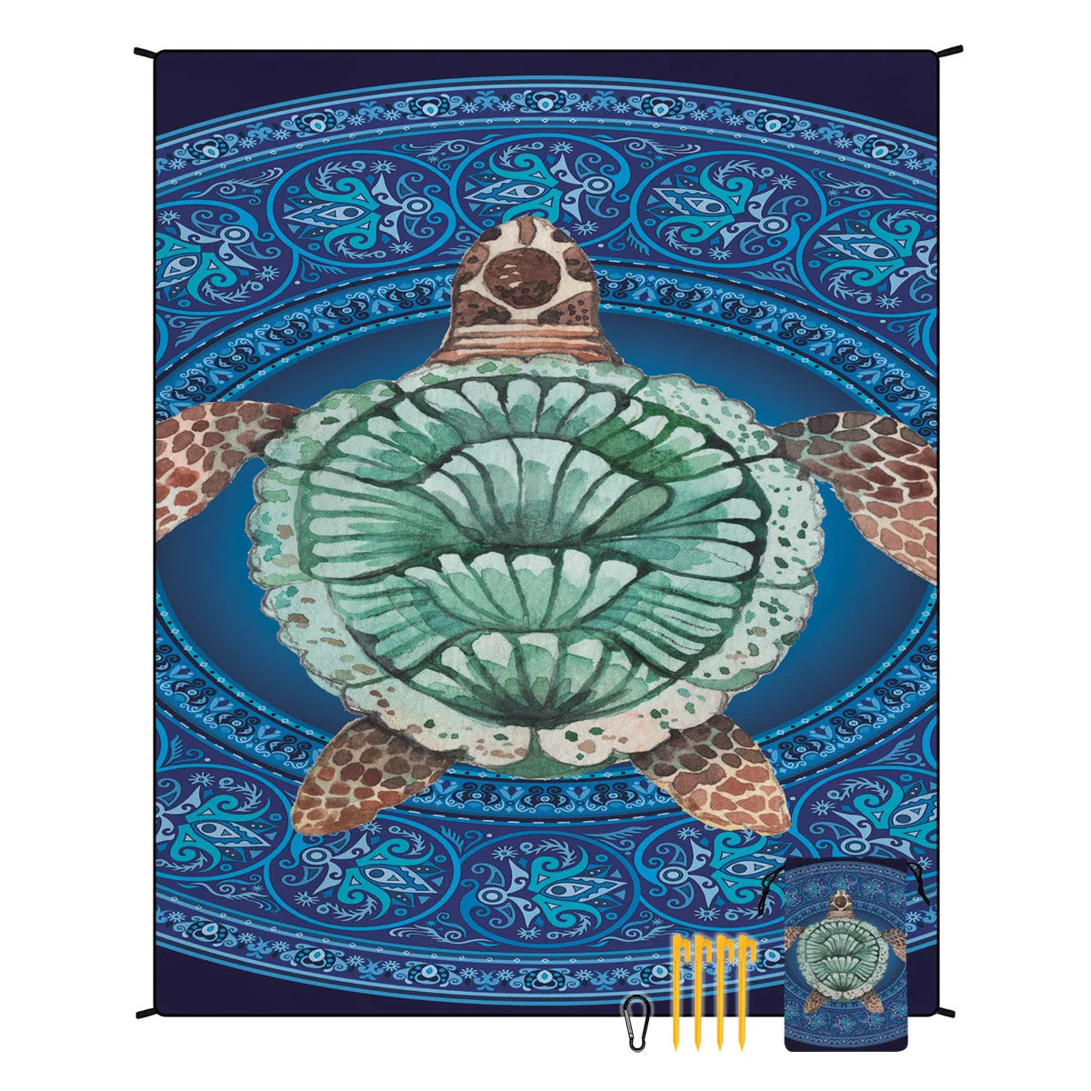 Polyester moisture-proof outdoor picnic mat 180x220cm with fashion personality design, suitable for beach camping group use