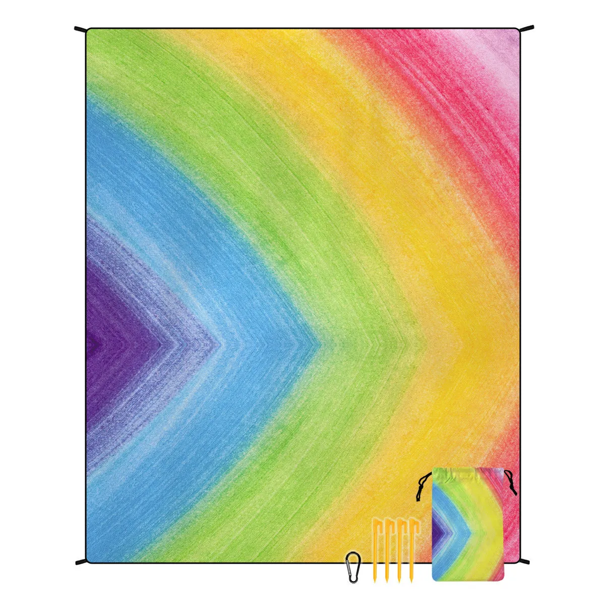 Polyester moisture-proof outdoor picnic mat 180x220cm with fashion personality design, suitable for beach camping group use