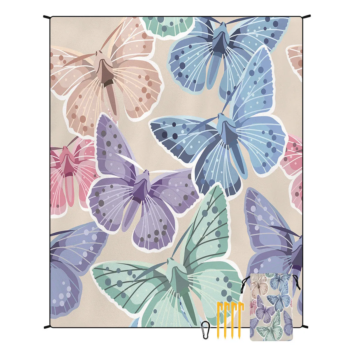 Polyester moisture-proof outdoor picnic mat 180x220cm with fashion personality design, suitable for beach camping group use
