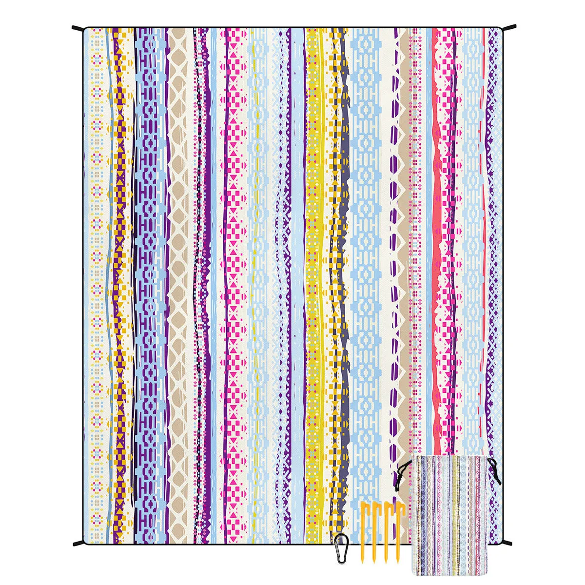 Polyester moisture-proof outdoor picnic mat 180x220cm with fashion personality design, suitable for beach camping group use