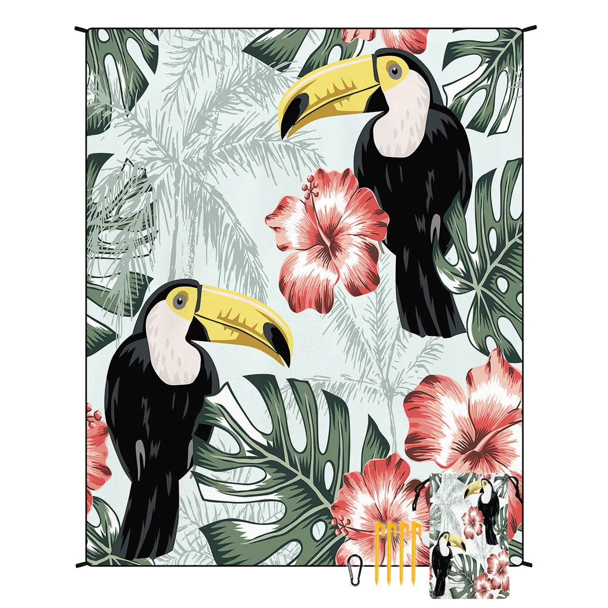 Polyester moisture-proof outdoor picnic mat 180x220cm with fashion personality design, suitable for beach camping group use