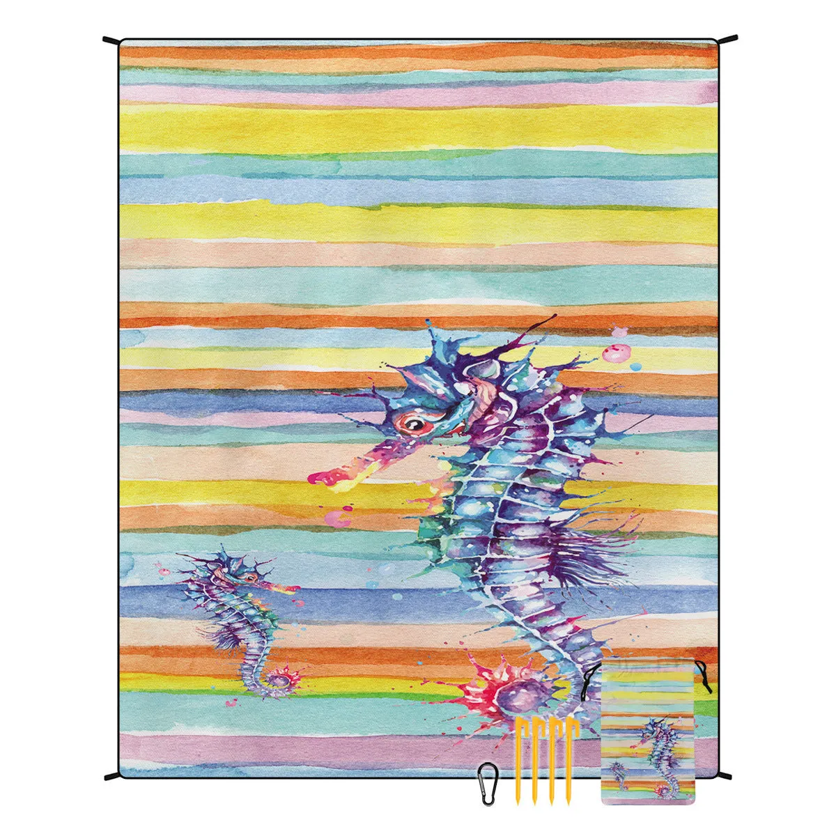 Polyester moisture-proof outdoor picnic mat 180x220cm with fashion personality design, suitable for beach camping group use