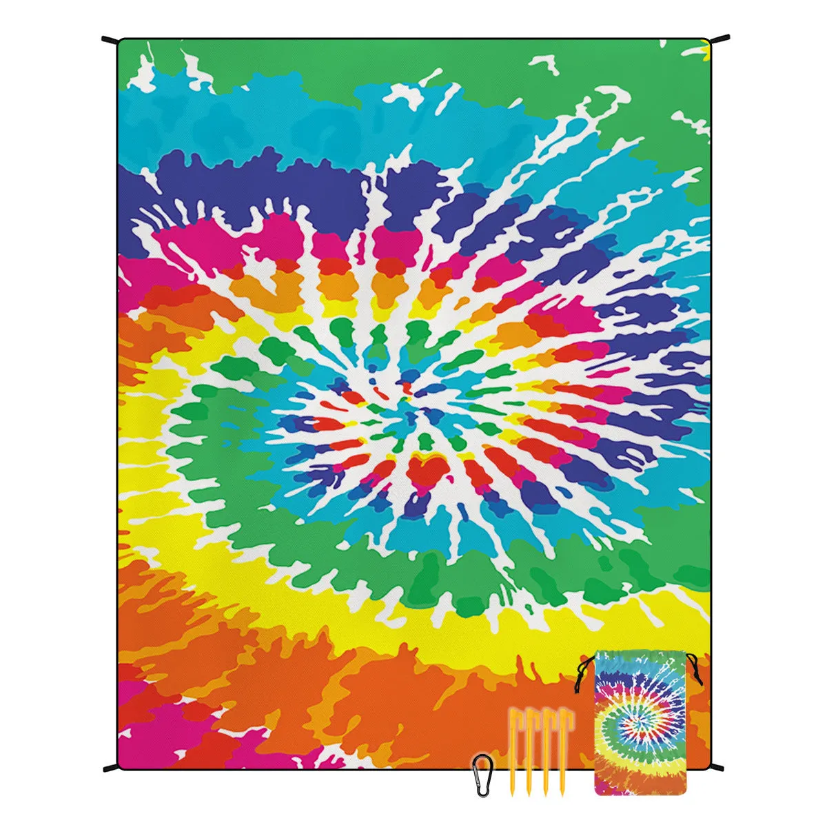 Polyester moisture-proof outdoor picnic mat 180x220cm with fashion personality design, suitable for beach camping group use