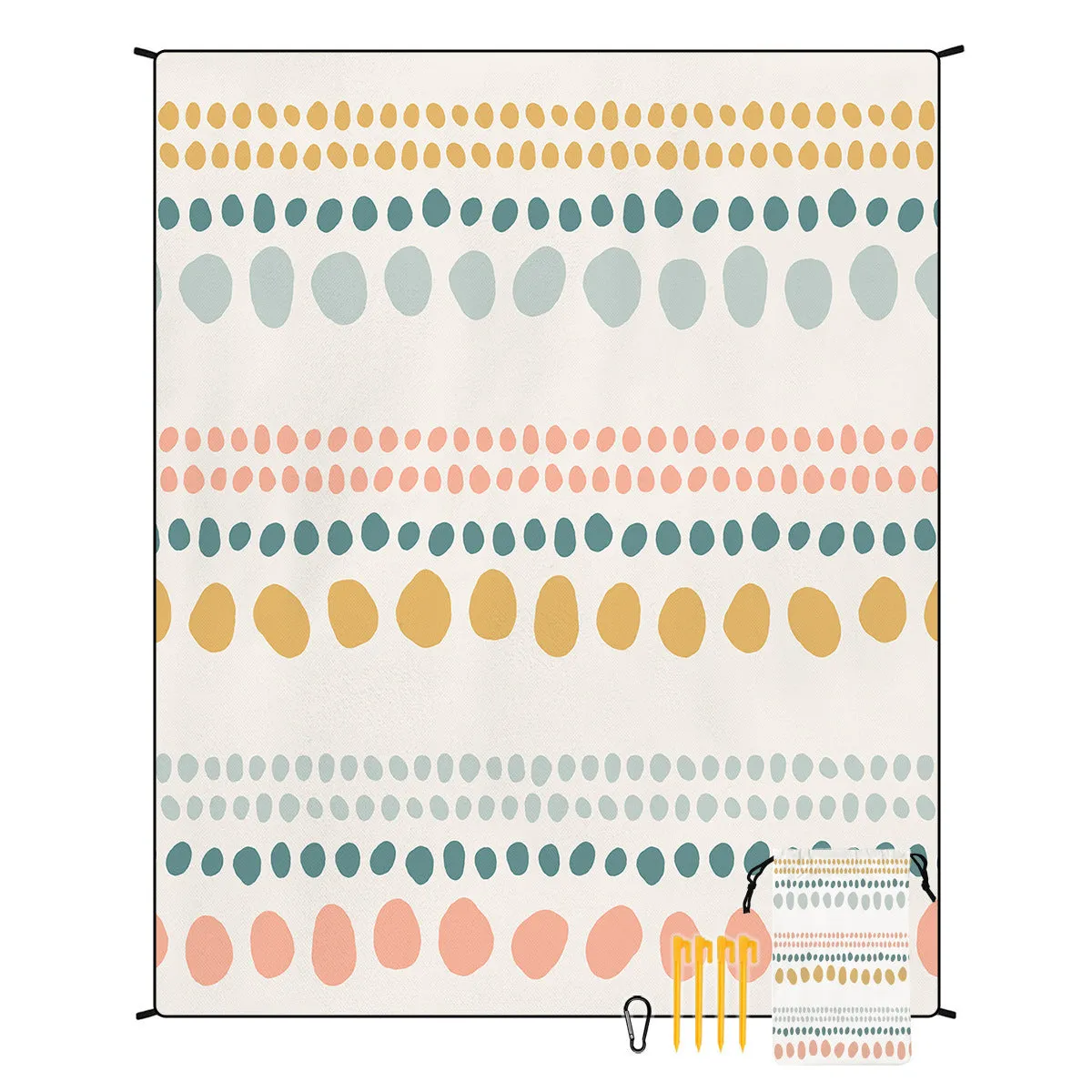 Polyester moisture-proof outdoor picnic mat 180x220cm with fashion personality design, suitable for beach camping group use