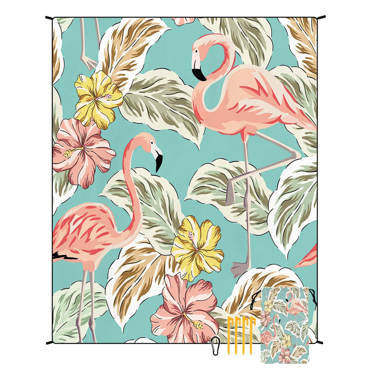 Polyester moisture-proof outdoor picnic mat 180x220cm with fashion personality design, suitable for beach camping group use