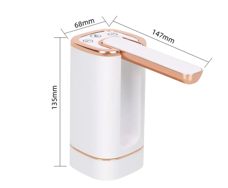 Automatic folding electric pumping water device with button operation, black colour, PP plastic body, Type-C charging port