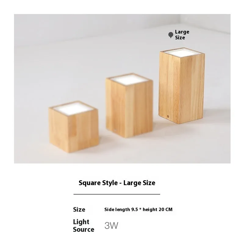 Modern simple solid wood surface mounted downlight in wood colour round shape for corridor