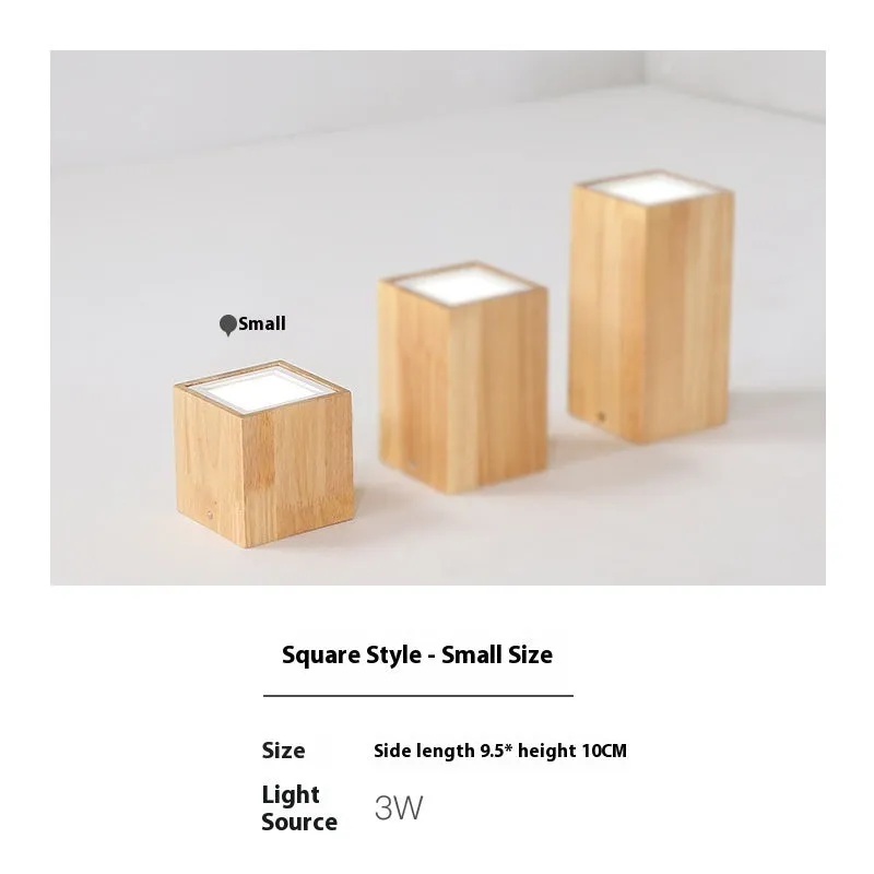Modern simple solid wood surface mounted downlight in wood colour round shape for corridor