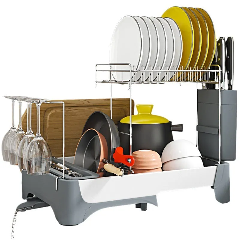Qiaola Customized plastic dish rack multi-function draining rack single layer Korean style for kitchen sink