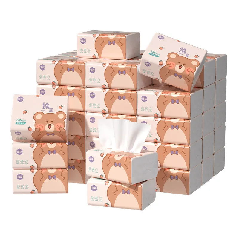 Paper extraction napkin full box with 30 packs of 5-layer natural wood pulp tissues 140mm x 170mm