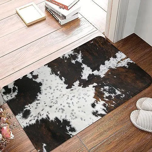 Modern simplicity style flannel floor mat with coastal starfish print, available in multiple sizes.