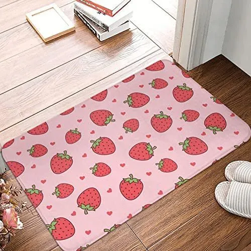 Modern simplicity style flannel floor mat with coastal starfish print, available in multiple sizes.