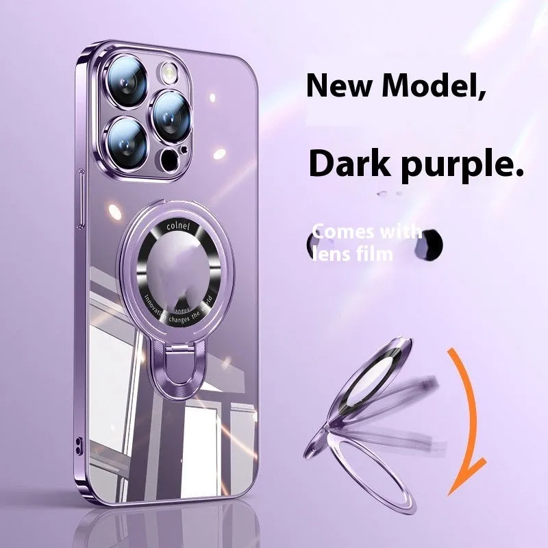 Desert Gold PC phone case with integrated bracket and magnetic suction for iPhone 17 Pro Max