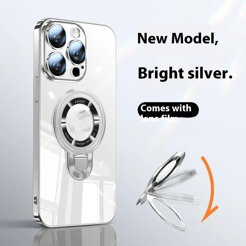 Desert Gold PC phone case with integrated bracket and magnetic suction for iPhone 17 Pro Max