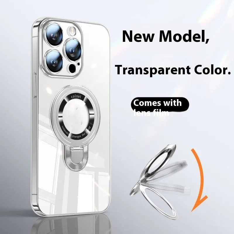 Desert Gold PC phone case with integrated bracket and magnetic suction for iPhone 17 Pro Max