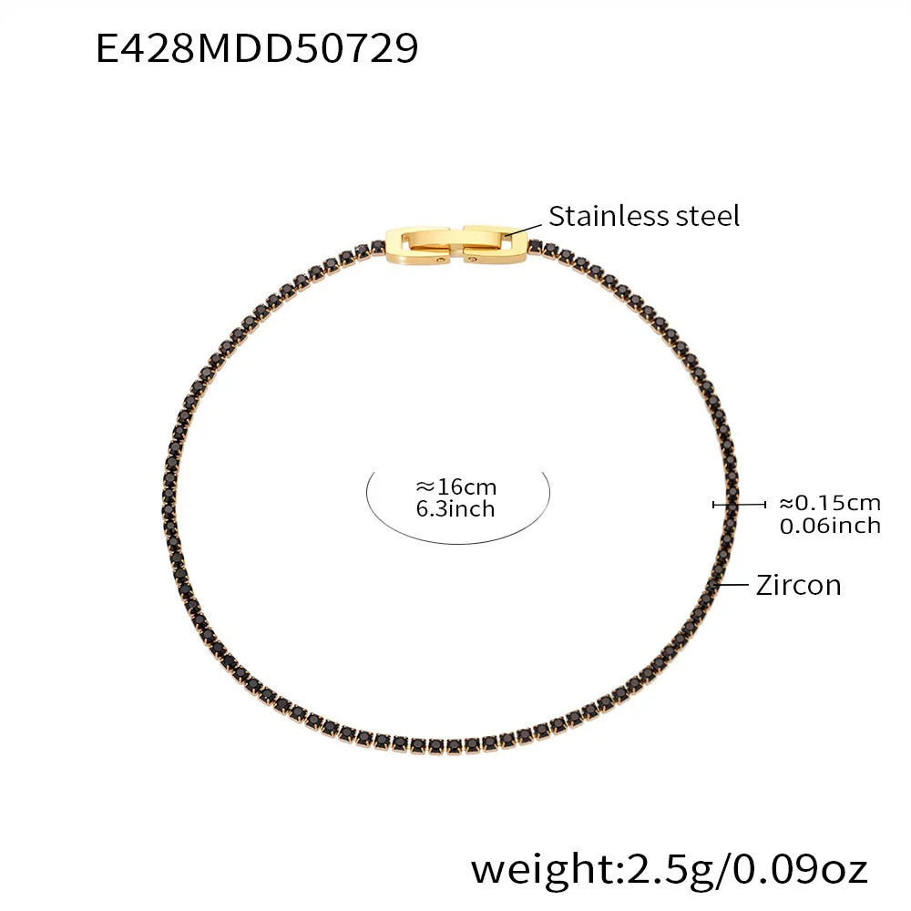 Titanium steel geometric full diamond-cut ring bracelet with white zircon accents on neutral background