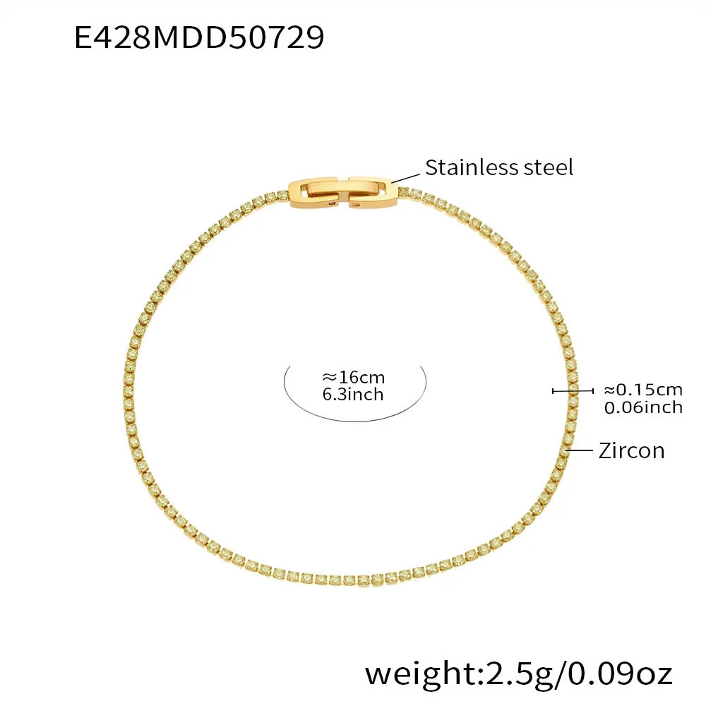 Titanium steel geometric full diamond-cut ring bracelet with white zircon accents on neutral background