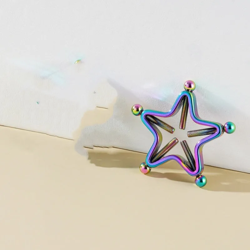 Stainless steel screw adjustable geometric nipple ring for women, steel colour finish