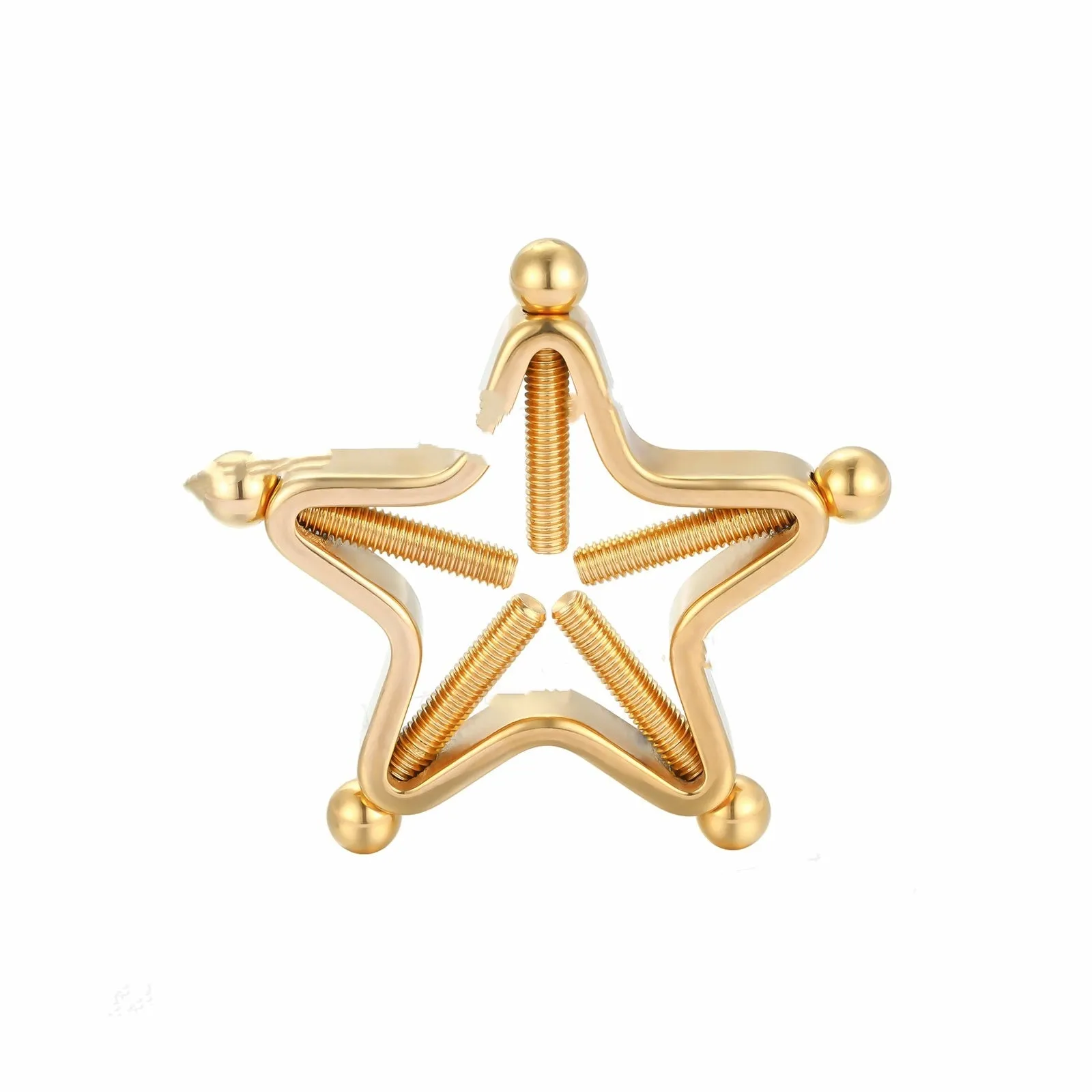 Stainless steel screw adjustable geometric nipple ring for women, steel colour finish