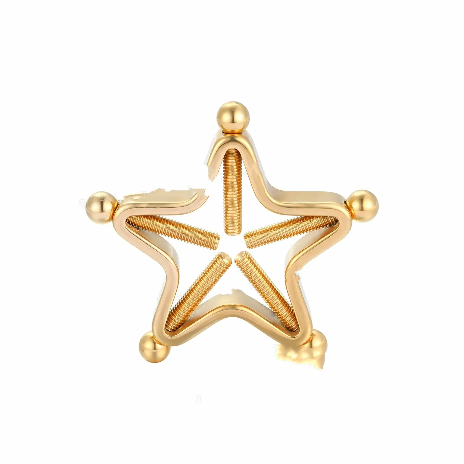 Stainless steel screw adjustable geometric nipple ring for women, steel colour finish
