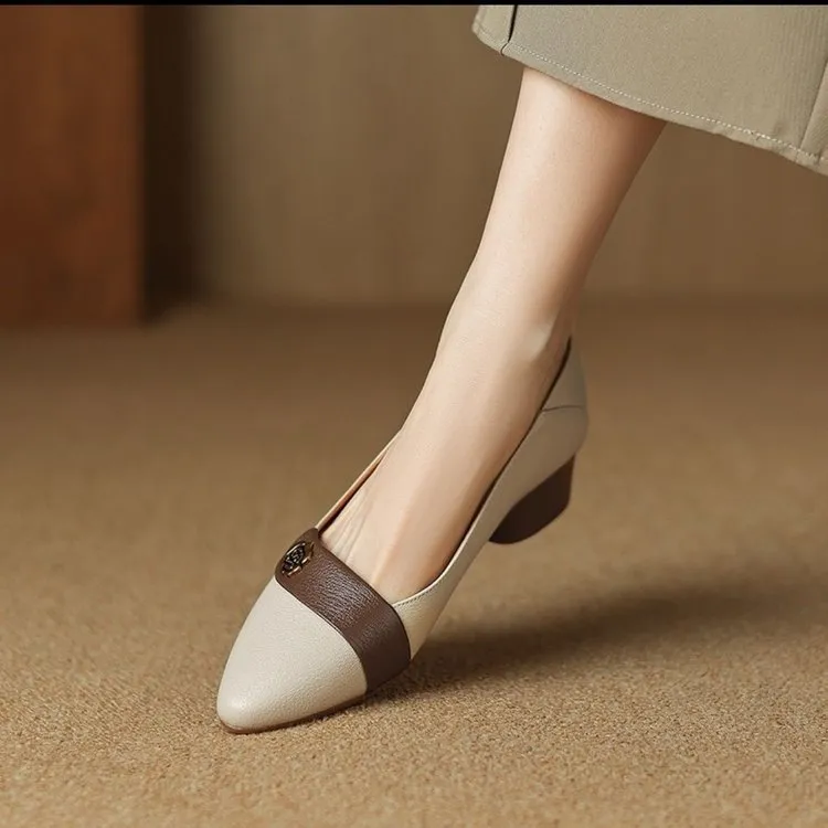 Women's pointed toe flat shoes with sequins in beige, artificial PU upper, rubber sole, size 35-41