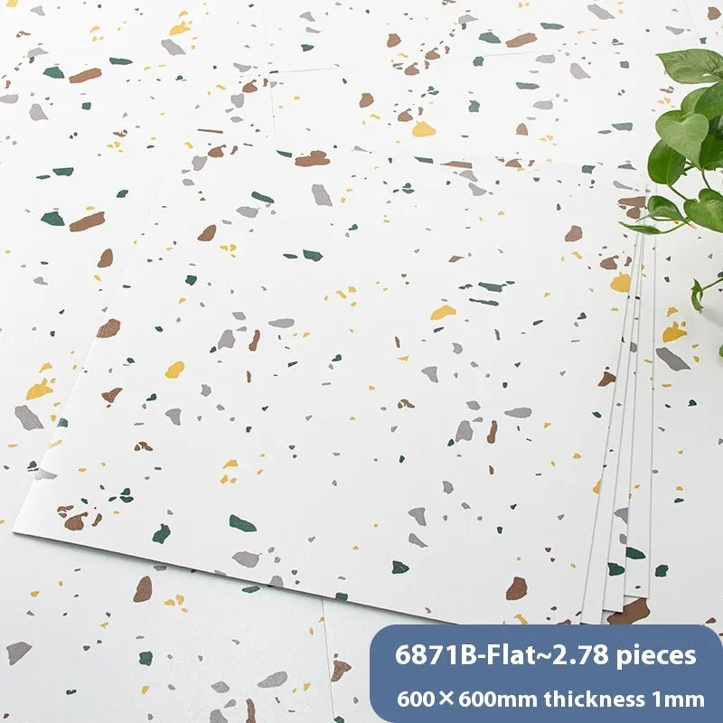 Stone pattern self-adhesive floor tile 600x600mm, moisture-proof, modern simplicity style