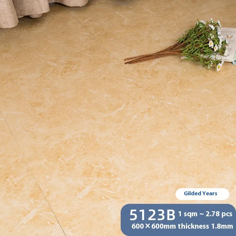 Stone pattern self-adhesive floor tile 600x600mm, moisture-proof, modern simplicity style