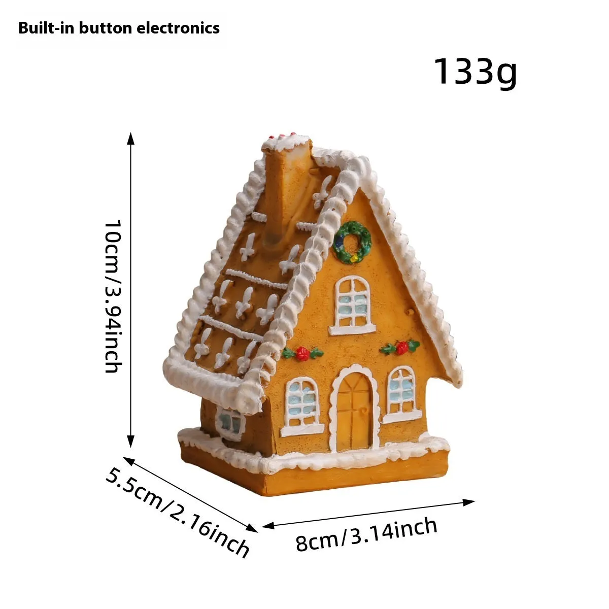 Christmas resin small house micro landscape with LED luminous glow in T2-63A colour