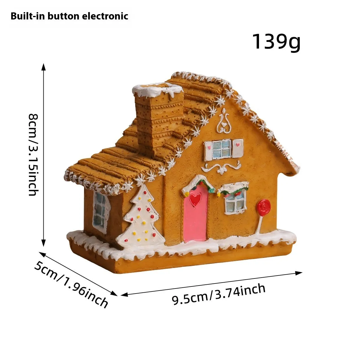 Christmas resin small house micro landscape with LED luminous glow in T2-63A colour