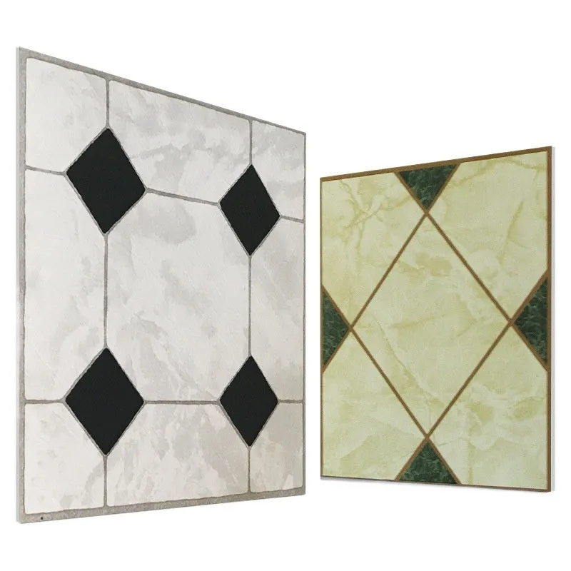 Self-adhesive PVC thickening vinyl floor tile with wear-resistant waterproof surface in square pattern