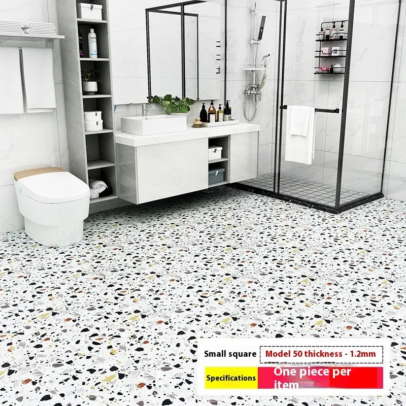 Self-adhesive PVC thickening vinyl floor tile with wear-resistant waterproof surface in square pattern