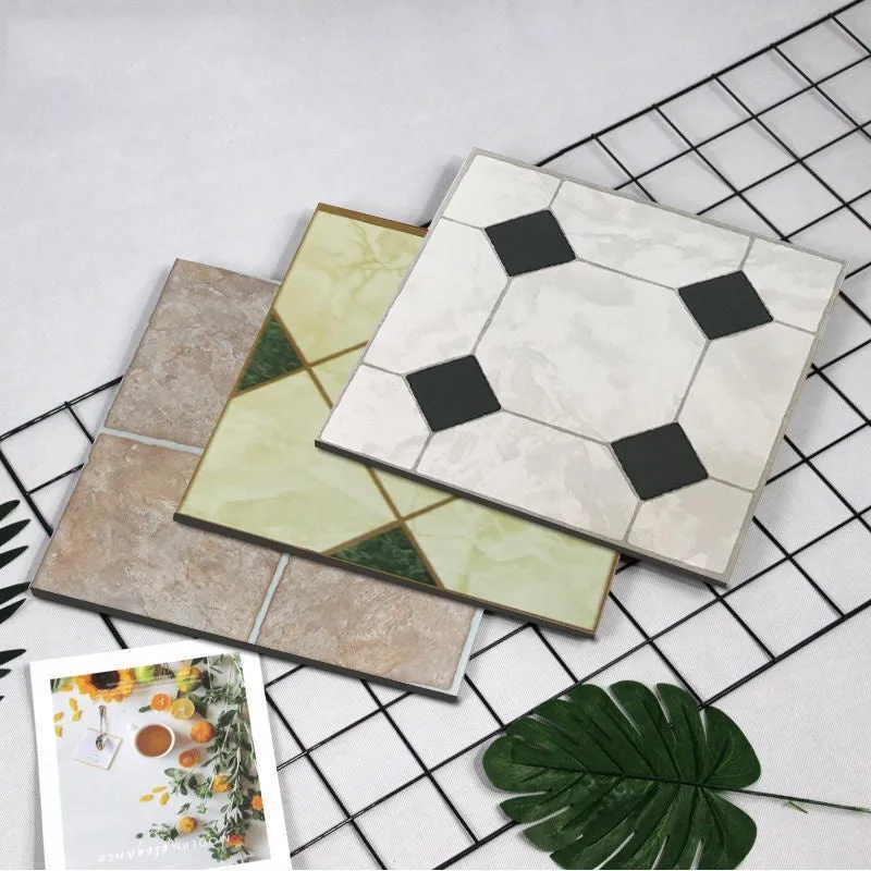 Self-adhesive PVC thickening vinyl floor tile with wear-resistant waterproof surface in square pattern