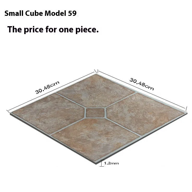 Self-adhesive PVC thickening vinyl floor tile with wear-resistant waterproof surface in square pattern