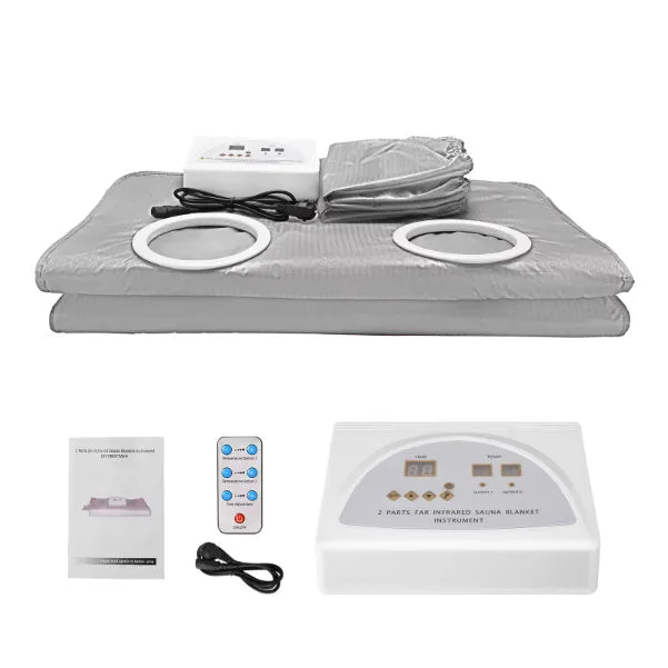 Electric blanket sauna slimming 650W portable anti-static grey polyester wool flannel Oxford cloth PVC with sleeves and remote
