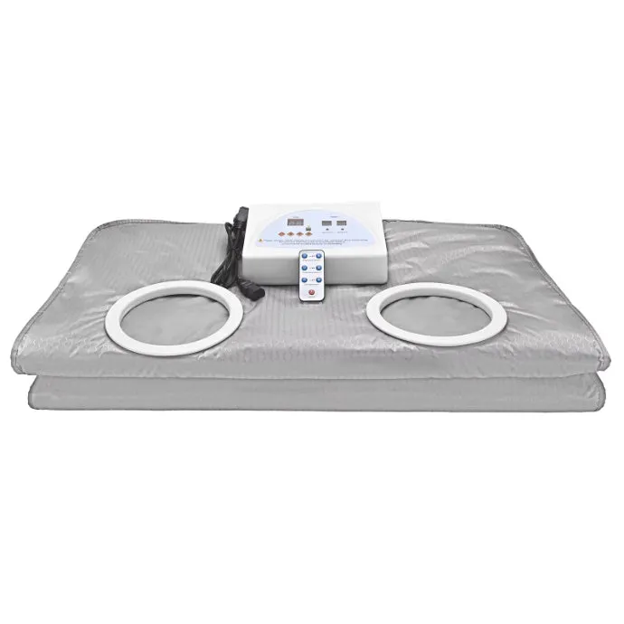 Electric blanket sauna slimming 650W portable anti-static grey polyester wool flannel Oxford cloth PVC with sleeves and remote