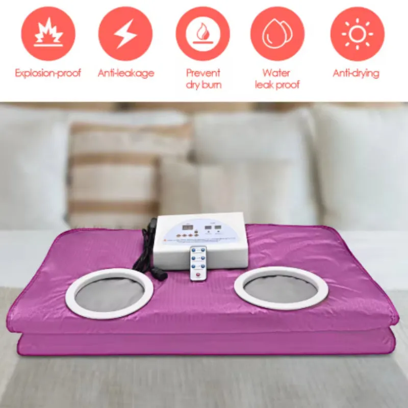 Electric blanket sauna slimming 650W portable anti-static grey polyester wool flannel Oxford cloth PVC with sleeves and remote