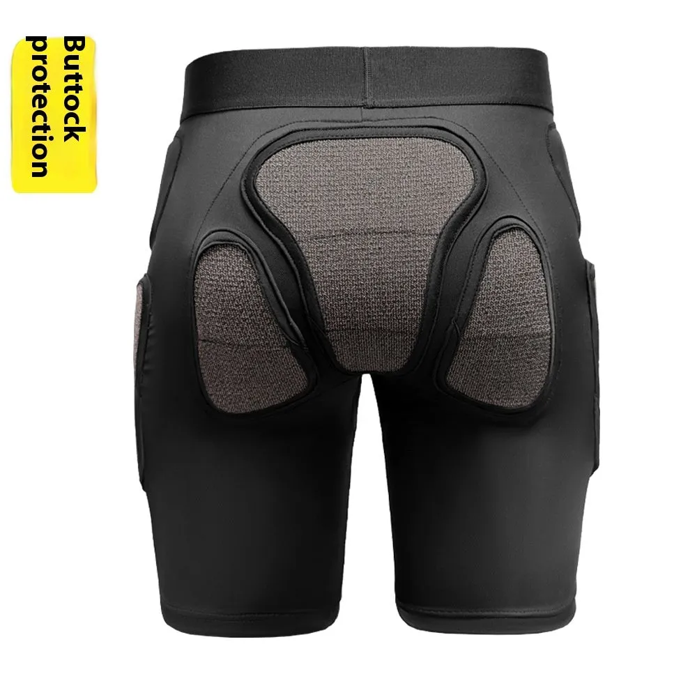 X-ray diffraction skiing protective hip pads and knee pads laid flat, showing slim design.