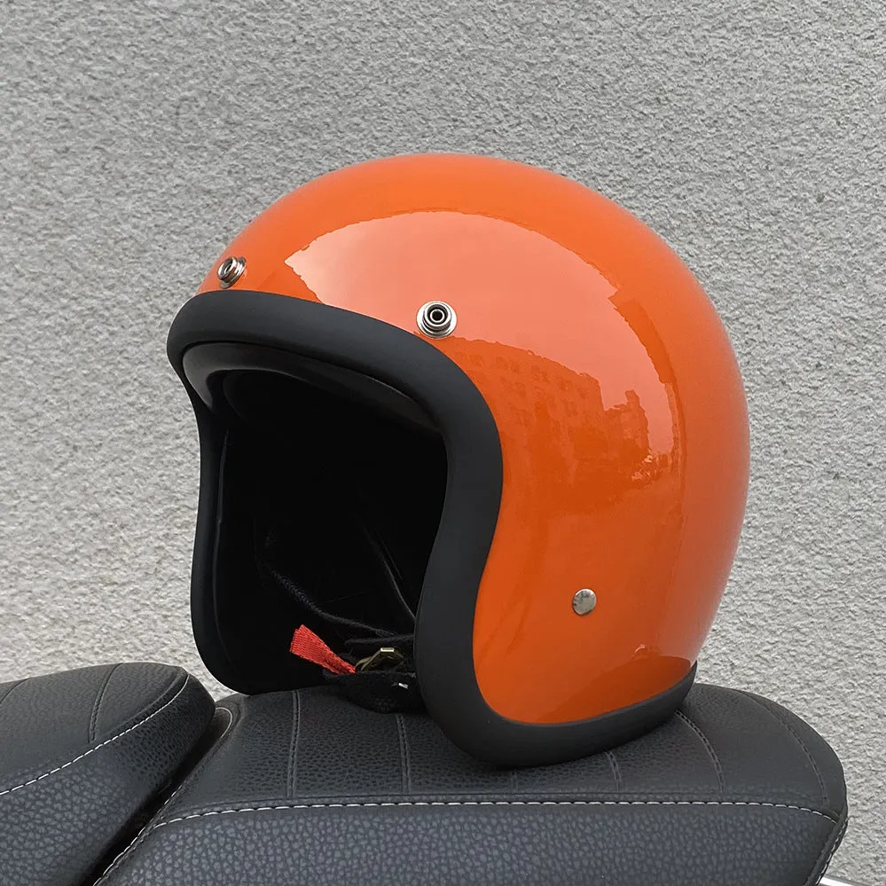 FRP glass fibre retro half motorcycle helmet for electric scooter commuting in cement grey colour