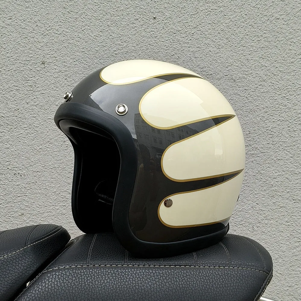 FRP glass fibre retro half motorcycle helmet for electric scooter commuting in cement grey colour
