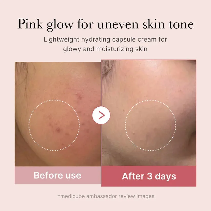 Pink collagen capsule cream moisturising nourishing face cream universal skin type fish roe cream style