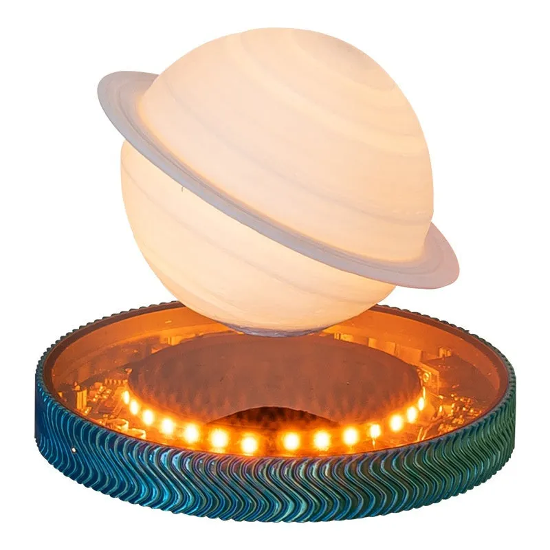 Magnetic suspension decorative night lamp with floating 3D printed celestial design