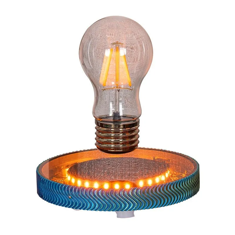 Magnetic suspension decorative night lamp with floating 3D printed celestial design
