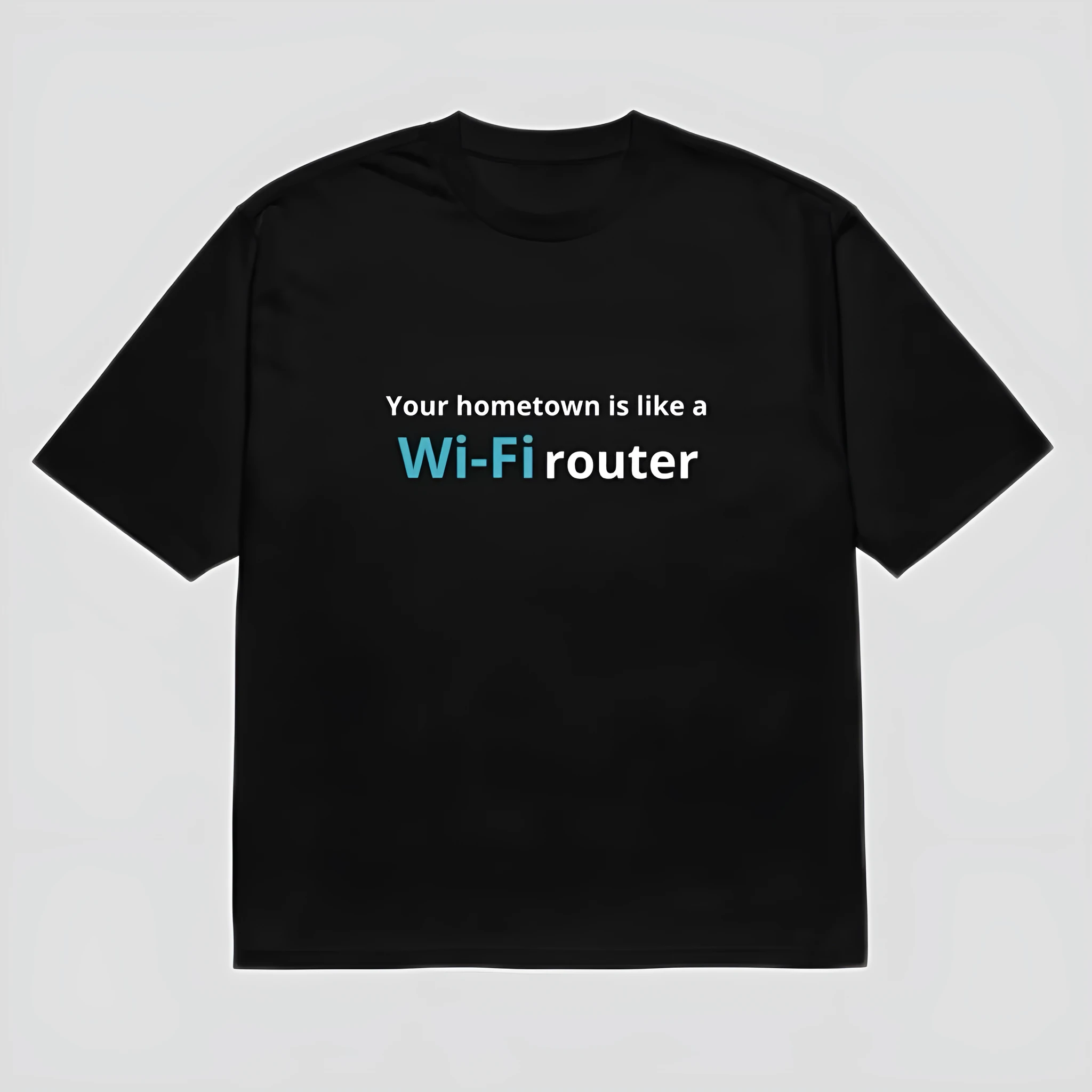 Men's black loose fit short sleeve T-shirt with a colourful 3D digital cartoon print on the front.