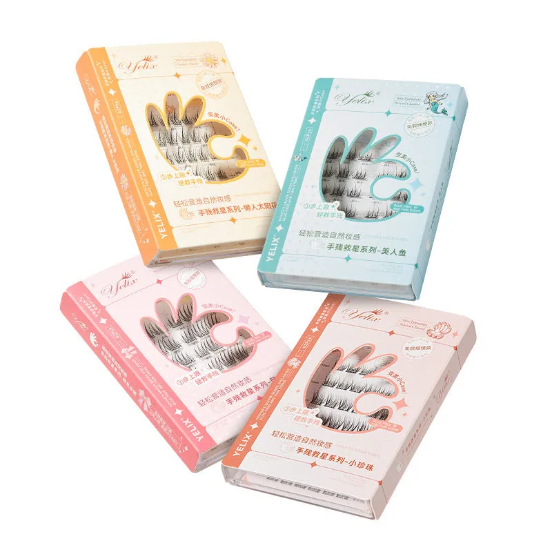 Glue-free self-adhesive false eyelashes in high-grade fibre with 0.07C thickness, shown in a natural style