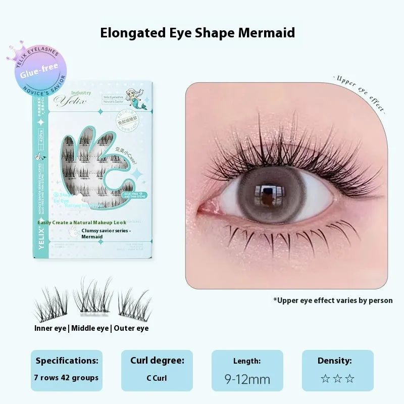 Glue-free self-adhesive false eyelashes in high-grade fibre with 0.07C thickness, shown in a natural style