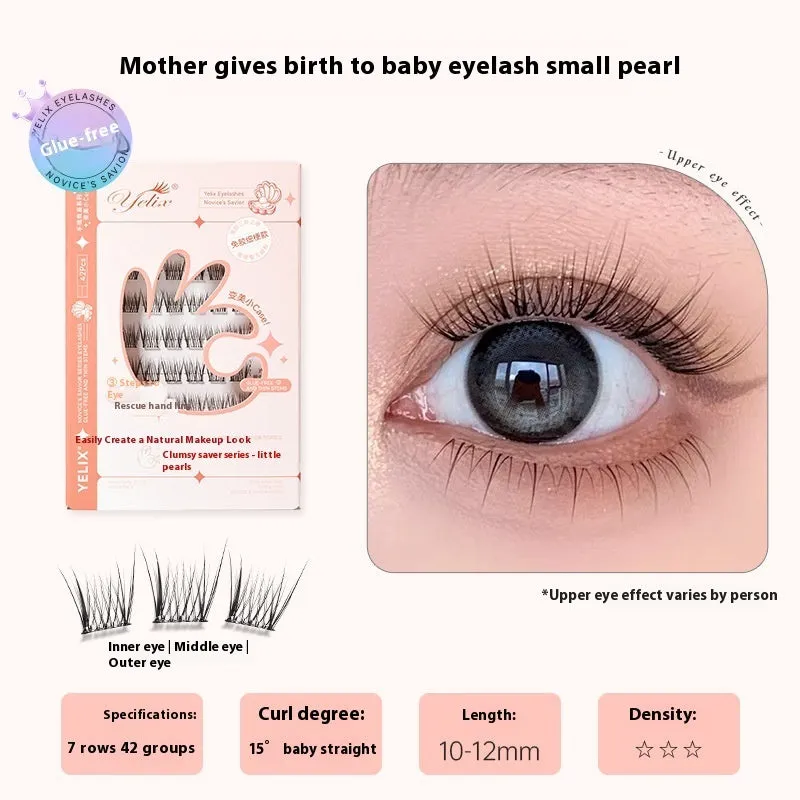 Glue-free self-adhesive false eyelashes in high-grade fibre with 0.07C thickness, shown in a natural style