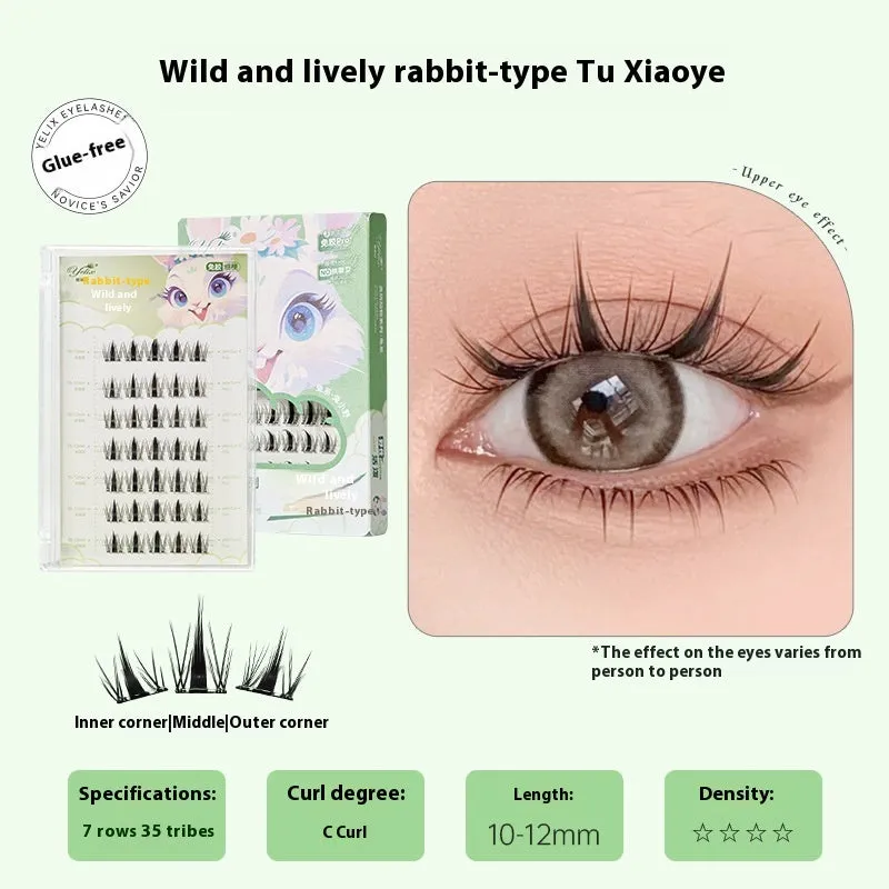 Glue-free self-adhesive false eyelashes in high-grade fibre with 0.07C thickness, shown in a natural style