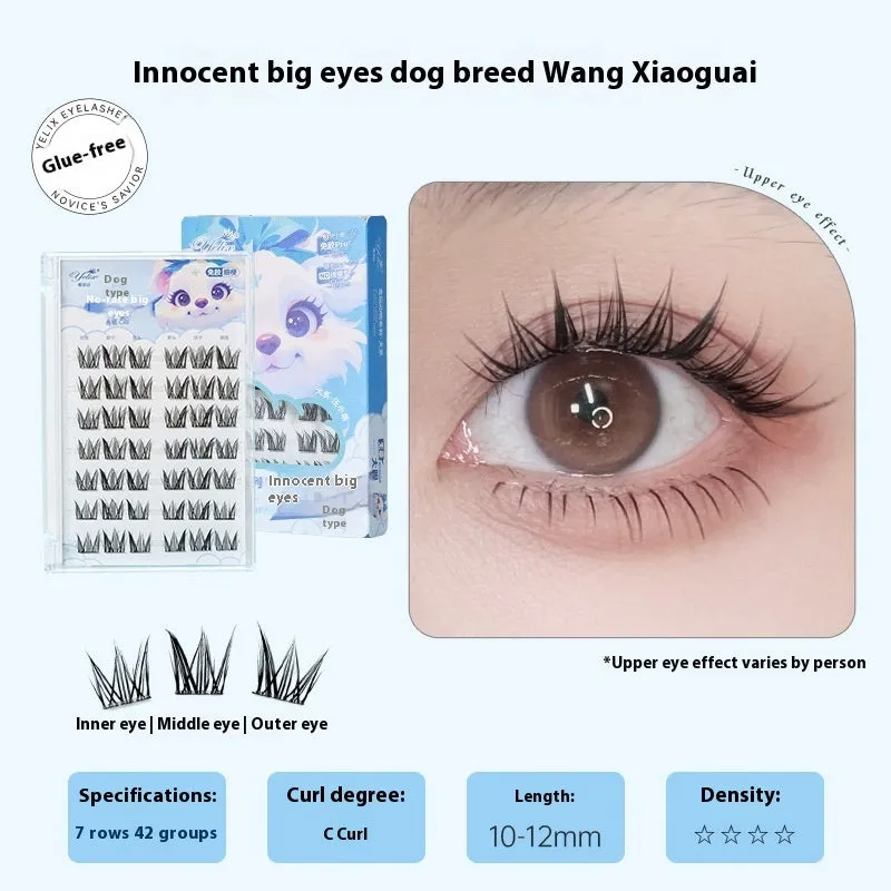 Glue-free self-adhesive false eyelashes in high-grade fibre with 0.07C thickness, shown in a natural style
