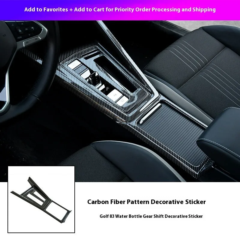 Car interior gearshift panel decoration frame in bright black ABS plastic finish